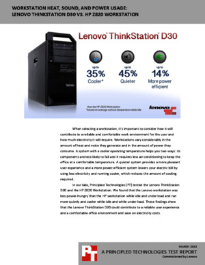 Workstation heat, sound, and power usage: Lenovo ThinkStation D30 vs HP Z820 Workstation