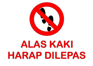 Caution Alas Kaki Harap Dilepas