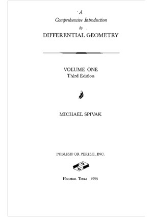 Comprehensive introduction to differential geometry pdf