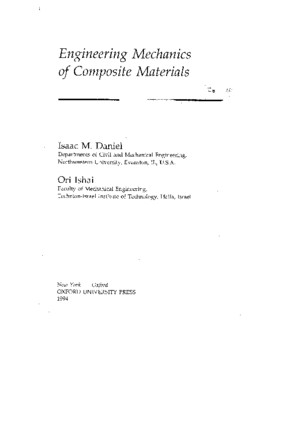 Engineering Mechanics of Composite Materials I Daniel O Isha