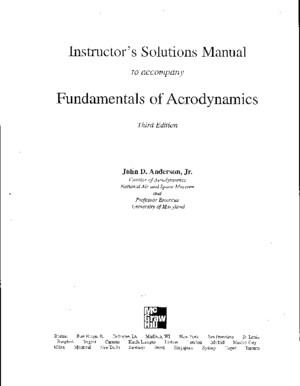 Fundamentals of Aerodynamics - John D Anderson, Jr - Insructors Solution Manual