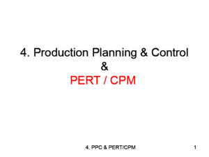33157580 4 Operations Management PERT CPM