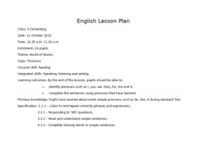 Lesson Plan- English (Grammar)