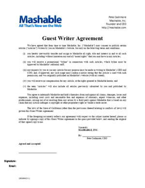 Mashable Guest Writer Agreement