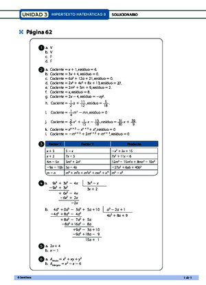 Pag 62 Solucion de hipertexto santillana matematicas