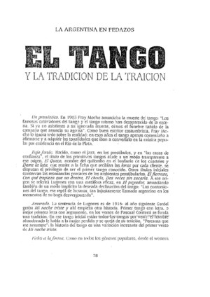 Piglia El Tango y La Tradicion de La Traicion