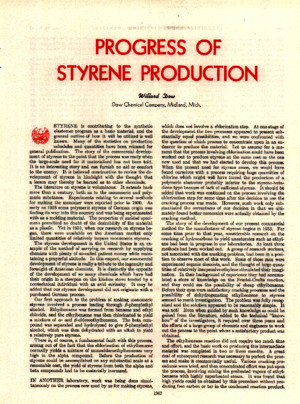 Progress of Styrene Production