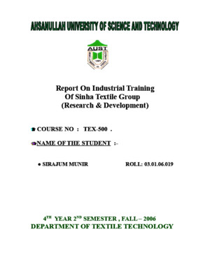 Report of industrial training
