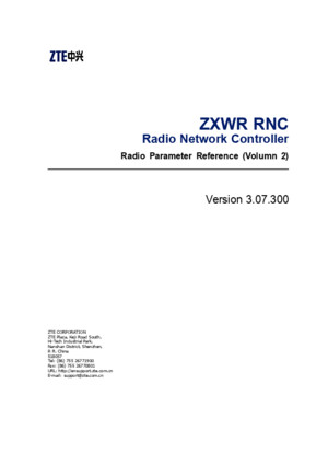 Sjzl20090849-ZXWR RNC (V307300) Radio Parameter Reference