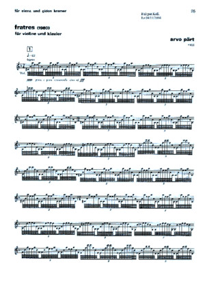 Arvo Part - Fratres for Violin and Piano (Full Score)