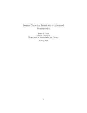 Lecture Notes for Transition to Advanced Mathematics