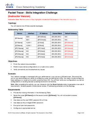 6512 Packet Tracer Skills Integration Challenge Instructions IG