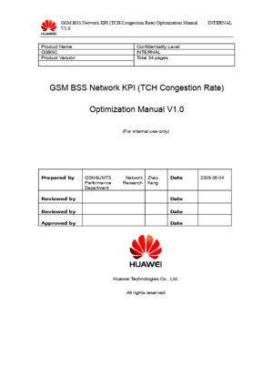 61607803 05 GSM BSS Network KPI TCH Congestion Rate Optimization Manual
