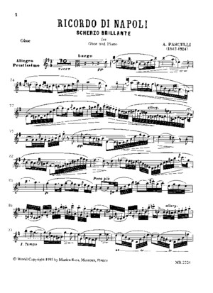 Pasculli - Ricordo Di Napoli Oboe and Piano