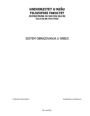 Sistem Obrazovanja i Vaspitanja u Srbiji