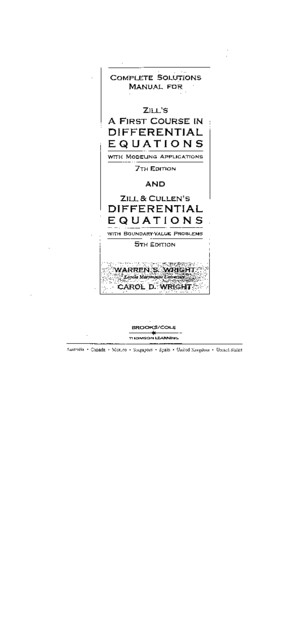 Solucionario Ecuaciones Diferenciales Dennis Zill[7a Edicion]